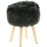 New Zealand Sheepskin Stool Cypress: SHORT SHEEPSKIN STOOL