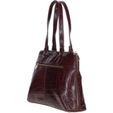 Women’s Large Croc Finish Leather Bag Bordo/croc: 22-064/R