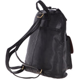 Large Vintage Leather Backpack Black  – G28