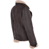 Womens Luxury Shearling Jacket Brown/Cream: P-47