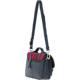 Ashwood Leather & Harris Tweed® Cloth Medium Satchel Bag with Twist Lock Navy/Pink: TW-34-06-NP
