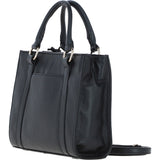 Real Leather Handbag with Adjustable Crossbody Strap Black: 64867