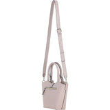 Leather Shoulder Bag with Detachable Crossbody Strap Beige: 64739
