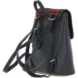 Ashwood Leather & Harris Tweed® Cloth Compact Backpack Black/Green/Red: TW-65-07-BR