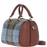 Ashwood Leather & Harris Tweed® Cloth Medium Barrel Bag Tan/Mcload: TW-62-02-TM