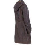 Leather Duffle Leather Coat Mid Brown/ app: TINA
