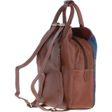 Ashwood Leather & Harris Tweed® Cloth Multi-Pocket Backpack Tan/Purple: TW-66-13-TP
