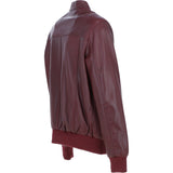 Men's Real Light Weight Leather Regular Fit Bomber Jacket Burgundy: G Bomber