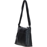 Sleek Luxe Leather Shoulder Bag Black: Mourne