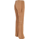 Women's Flared 60's Suede Leather Jeans  Beige suede: 35857