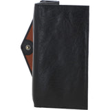 Women's Vintage Wash Large 12 Card Leather  Purse Black : G-43