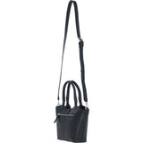 Leather Shoulder Bag with Detachable Crossbody Strap Black: 64739