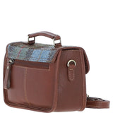 Ashwood Leather & Harris Tweed® Cloth Small Satchel Bag Tan/Mcload: TW-67-02-TM