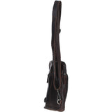 Leather Crossbody Sling Bag Brown: FE-21
