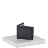 Cow Waxy Leather Classic 8 Card Bill-Fold Wallet Black : 1551