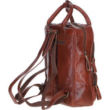 Compact Leather Backpack with Front Zip Pockets Bridge: TL-006