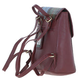 Ashwood Leather & Harris Tweed® Cloth Compact Backpack Wine/Mcload: TW-65-17-WM