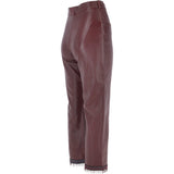 Womens 60's Hippy Leather Jeans Burgundy: 479