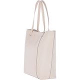 Women's Large Leather Shopper Tote Bag Panna Cota Cream : 61911