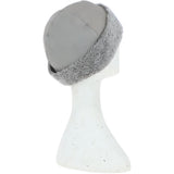 Ladies Luxury Leather And Sheepskin Hat Light Grey: KB-496