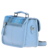 Ashwood Leather & Harris Tweed® Cloth Small Satchel Bag Baby-blue/Blue: TW-67-19-BB
