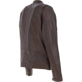 Mens Leather Biker Jacket Aq Brown: BR FONS-1
