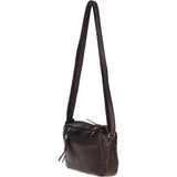 Leather Crossbody Bag with Adjustable Strap Brown: Audrey