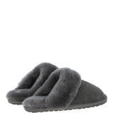 Classic Ladies Suede Sheepskin Slippers Gray
