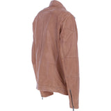 Mens Real Leather Biker Jacket Camel: AWM-Lent