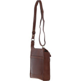 Ashwood Leather & Tweed Crossbody Bag Tan/Green Check: TW-24-010-TGNH