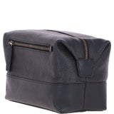 Mens Leather Washbag Black: Milo