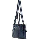 Ashwood 3 Section Large Leather Handbag Navy: X-39