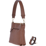 Small Two In One Leather Crossbody Bag & Shoulder Bag Tan : 62539