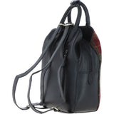 Ashwood Leather & Harris Tweed® Cloth Multi-Pocket Backpack Black/Green/Red: TW-66-07-BR