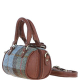 Ashwood Leather & Harris Tweed® Cloth X-Small Barrel Bag Tan/Mcload: TW-60-02-TM