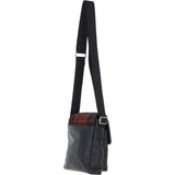 Ashwood Leather & Harris Tweed® Cloth Bodybag Black/Green/Red: TW-41-07-BR