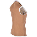 Slimline Reversible Suede Sheepskin Body Warmer Biscuit Tan: KB-714
