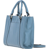 Real Leather Handbag with Adjustable Crossbody Strap Denim: 64867