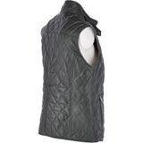 Diamond Quilted Leather Gilet Green: RIGDEN GILLET