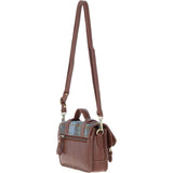 Ashwood Leather & Harris Tweed® Cloth Small Satchel Bag with Twist Lock Tan/Mcload: TW-33-02-TM