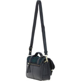 Ashwood Leather & Harris Tweed® Cloth Small Satchel Bag with Twist Lock Black/Watch: TW-33-03-BW