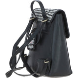 Ashwood Leather & Harris Tweed® Cloth Compact Backpack Black/White: TW-65-12-BW