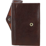 Women's Vintage Wash 12 Card Leather  Purse Brandy : G-42
