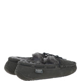 Women's Classic Suede Sheepskin Moccasin Slippers Grey: LADIES MOCCASSINS
