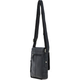Ashwood Compact Leather Flap Over Bag Black: Q-42