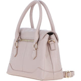Premium Leather Shoulder Bag with Detachable Crossbody Strap Beige: Y-56