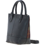 Ashwood Leather & Harris Tweed® Cloth Large Grab Bag Black/Green/Red: TW-64-07-BR