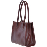 Vegetable Tanned Leather Two Section With Mid Purse Bag Chestnut : V-26