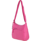 Leather Shoulder Bag with Zip & Magnetic Pocket Hot Pink: Meath