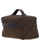 Fenland Canvas & Leather Wash Bag Brandy/green: FEN-759